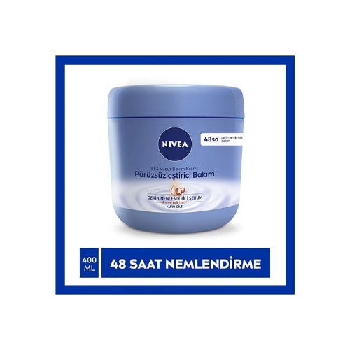 Nivea Pürüzsüzleştirici El & Vücut Bakım Kremi 400ml, Kuru Ciltler,48 Saat Yoğun Nemlendirme