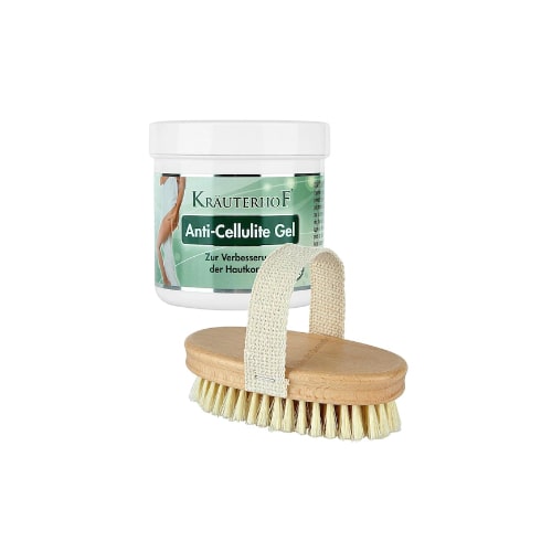 Krauterhof  Selülit Karşıtı Doğal At Kılı Fırçası + Anti-cellulite Selülit Jeli 250 Ml 
