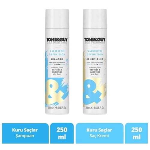 Toni Guy Kuru Saçlar Için Şampuan 250 ml + Saç Bakım Kremi 250 m