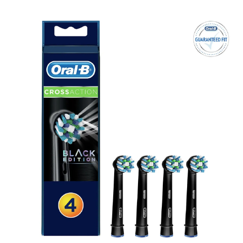 Oral-B Diş Fırçası Yedek Başlığı Cross Action Siyah 4 Adet
