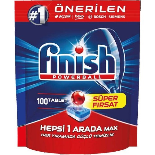 Finish Powerball Hepsi Bir Arada 100 Tablet Bulaşık Makinesi Deterjanı