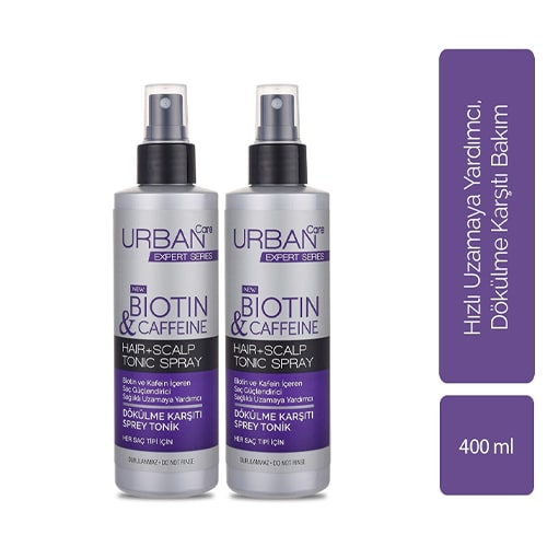 Urban Care Expert Biotin Ve Kafein Dökülme Karşıtı Saç Toniği X2 Adet - Vegan - 200 Ml + 200 Ml