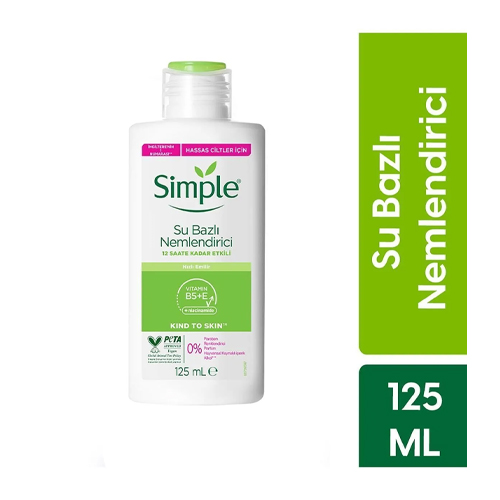 Simple Kind To Skin Su Bazlı Nemlendirici Hassas Ciltler İçin 12 Saate Kadar Etkili 125 ml