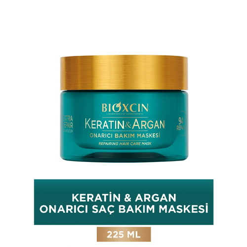 Bioxcin Keratin & Argan Onarıcı Saç Bakım Maskesi 225 Ml - Yıpranmış Ve Hassas Saçlar