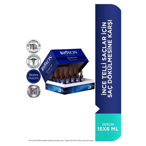 Bioxcin Quantum Ekstra Hacim & Bakım Serumu 15x6 ml - Ince Telli Dökülen Saçlar Için