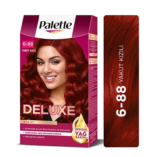 Palette Deluxe 6-88 Yakut Kızılı Zengin Yağ Bakımı Kit Saç Boyası Bakım Maskesi