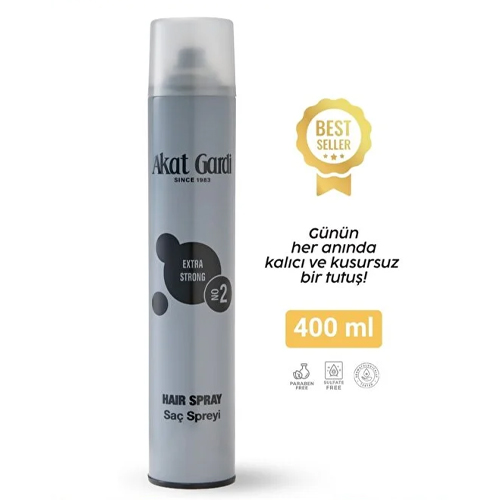 Akat Gardi Saç Spreyi Extra Strong 400Ml Gri No:2
