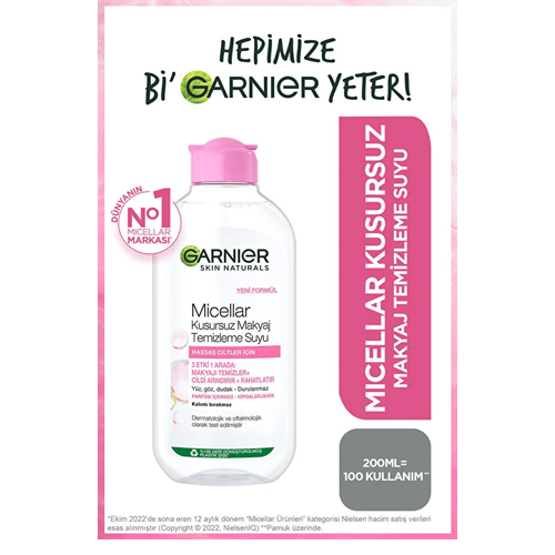 Garnier MİCELLAR KUSURSUZ MAKYAJ TEMİZLEME SUYU 200ML