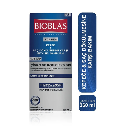 Bioblas Thermal Expert Men Kepek ve Saç Dökülmesine Karşı Şampuan 360 Ml