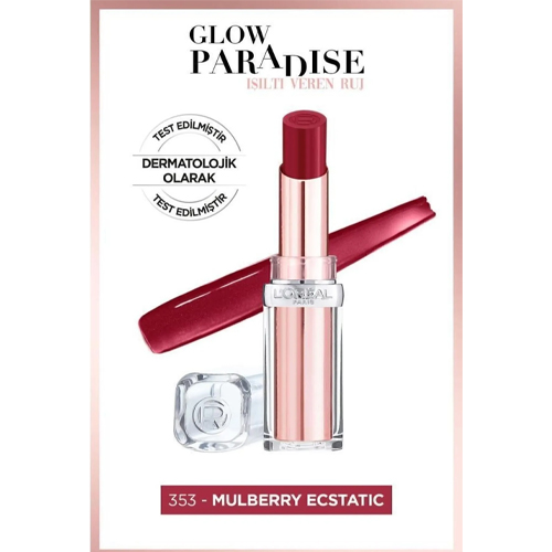 L'Oreal Paris Glow Paradise Balm-in-lipstick - Işıltı Veren Bordo Tonlu Ruj 353 Mulberry Ecstatic
