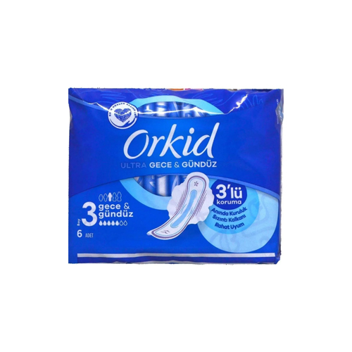Orkid Ultra Hijyenik Ped Gece & Gündüz 6 Adet Tekli