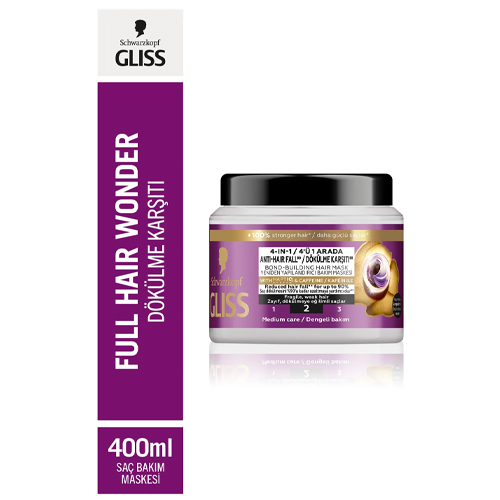 Gliss Full Hair Wonder Saç Dökülme Karşıtı Saç Maskesi 400 ml