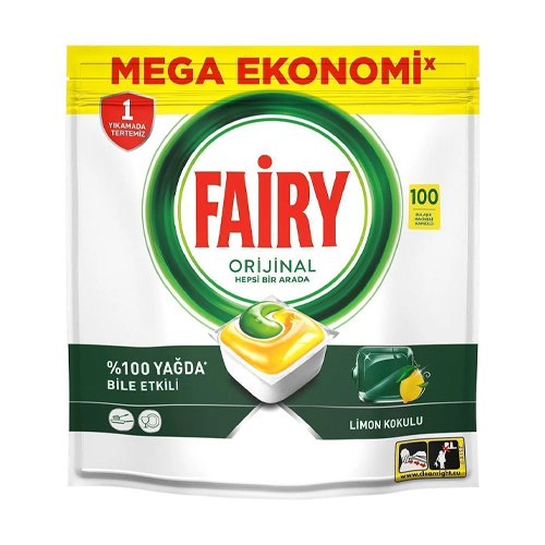 Fairy Hepsi Bir Arada Bulaşık Makinesi Kapsülü Limon Kokulu 100 Yıkama