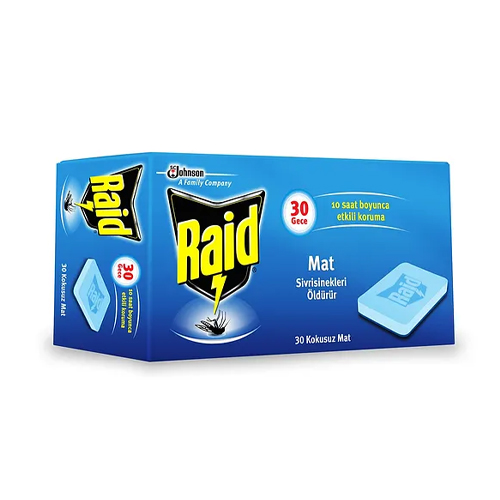 Raid Elektro Mat Kokusuz Tablet, 30'lu (SİVRİSİNEKLERE KARŞI)