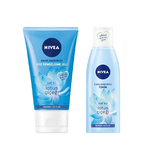 NIVEA Canlandırıcı Yüz Temizleme Jeli Lotus Çiçeği Normal Ciltler + Canlandırıcı Tonik Set