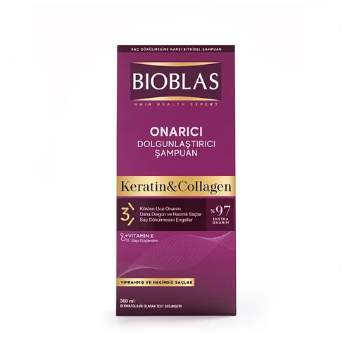 Bioblas Saç Dökülmesine Karşı Hacim Şampuanı Collagen Keratin 360 ml